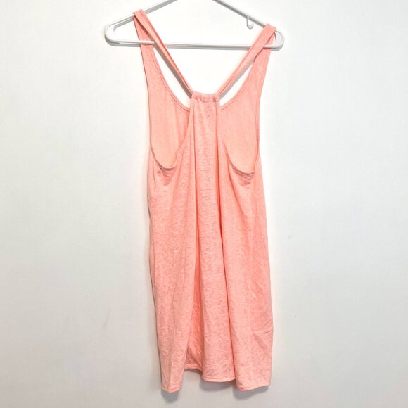 VICTORIA'S SECRET VS Knotted Tank Cover Up / Tunic Top Coral Pink Crochet Sheer - Picture 12 of 16
